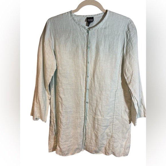 Eileen Fisher 100% Irish Linen Button up shirt size S - Picture 1 of 4